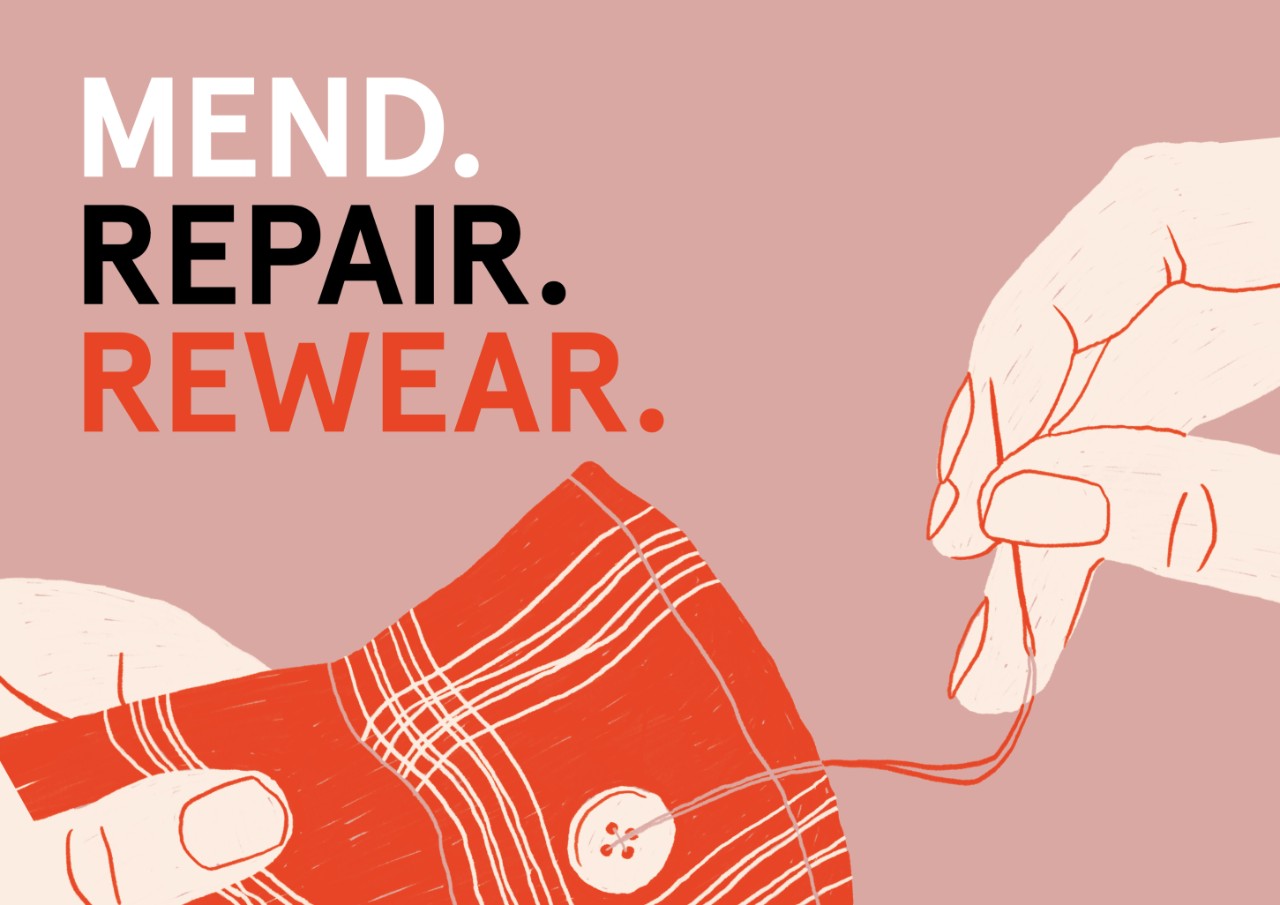 illustration image of someone sewing