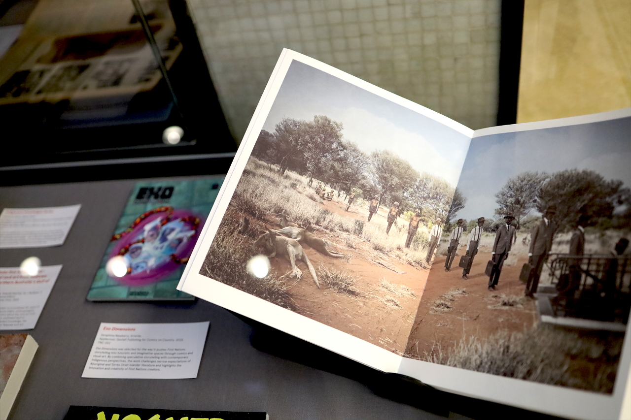 Books on display for the 50 Years of Deadly exhibition