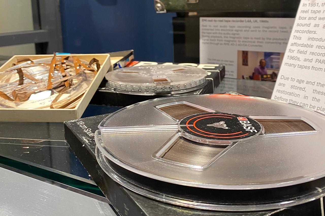 sound reel on a shelf