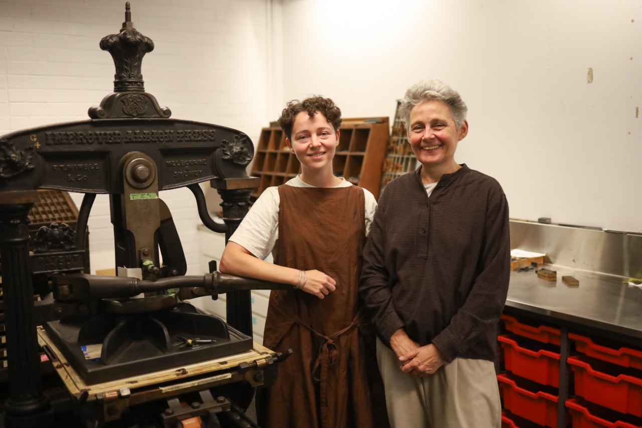 Brigitta Summers and Monica Oppen in the Print Studio