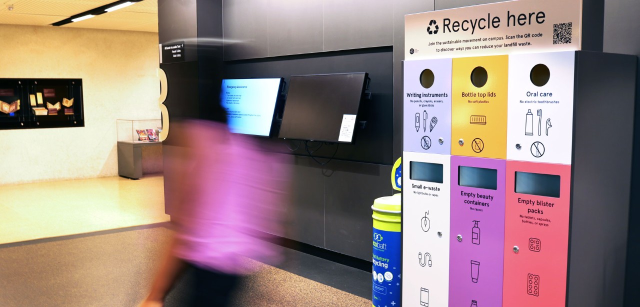 Recycling Hub at Fisher Library