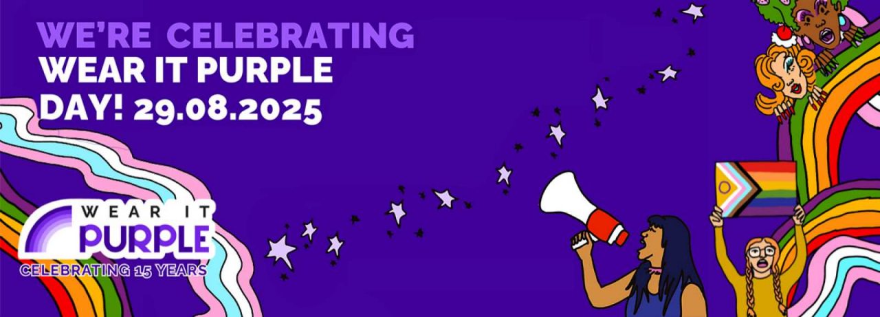 Wear it Purple illustration by Lee Evatt (He/They)