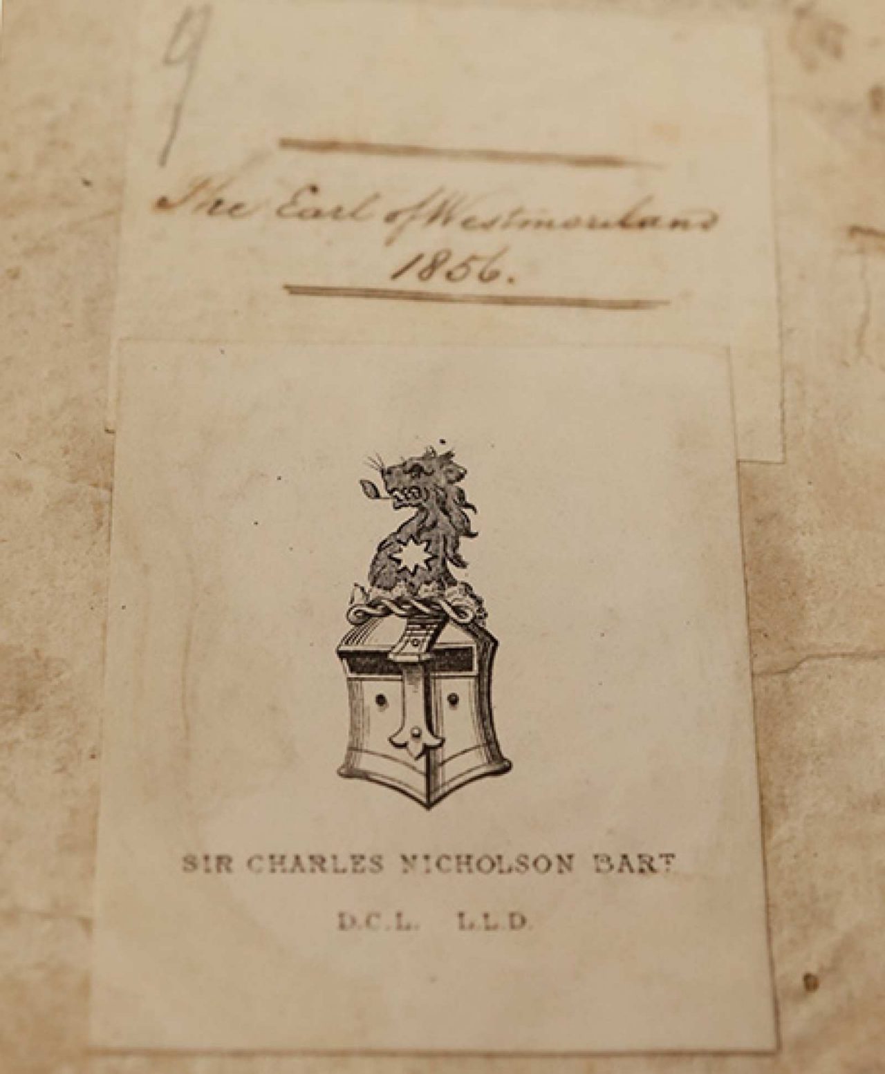  Bookplate of University Chancellor and donor Sir Charles Nicholson