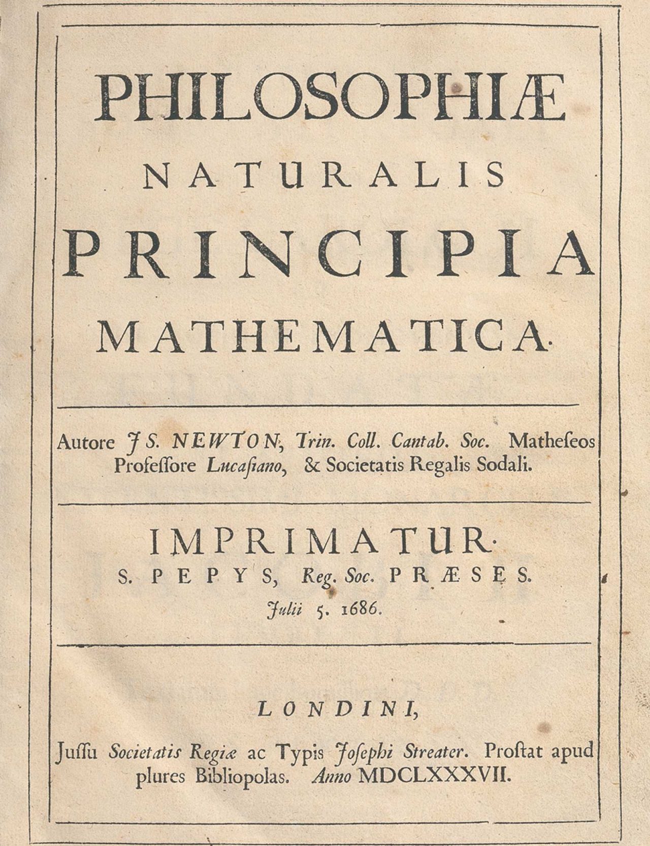 Title page of Principia - Call number: Wing N1048