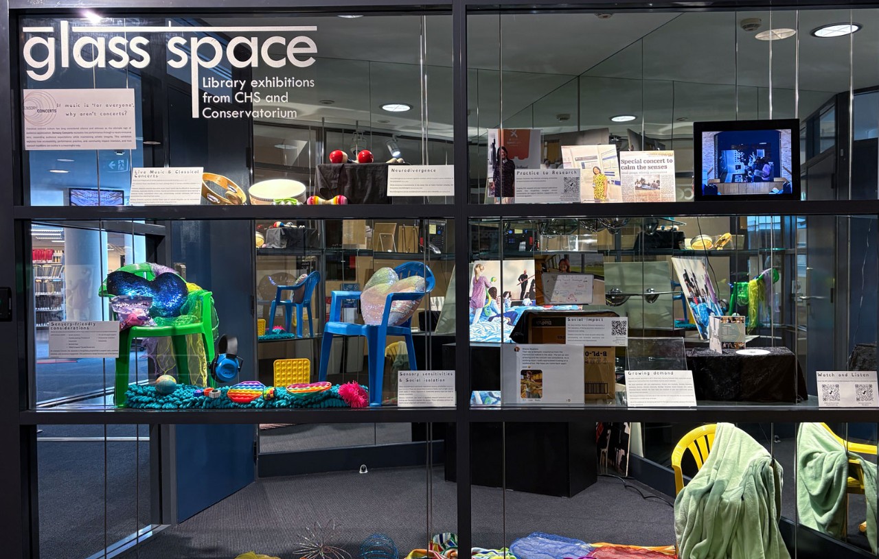 Ecomusicology exhibition at the Con Library