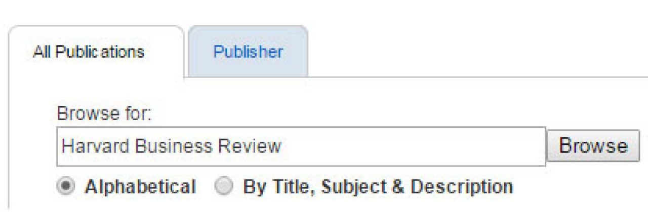 An image showing to enter "Harvard Business Review" into the search box