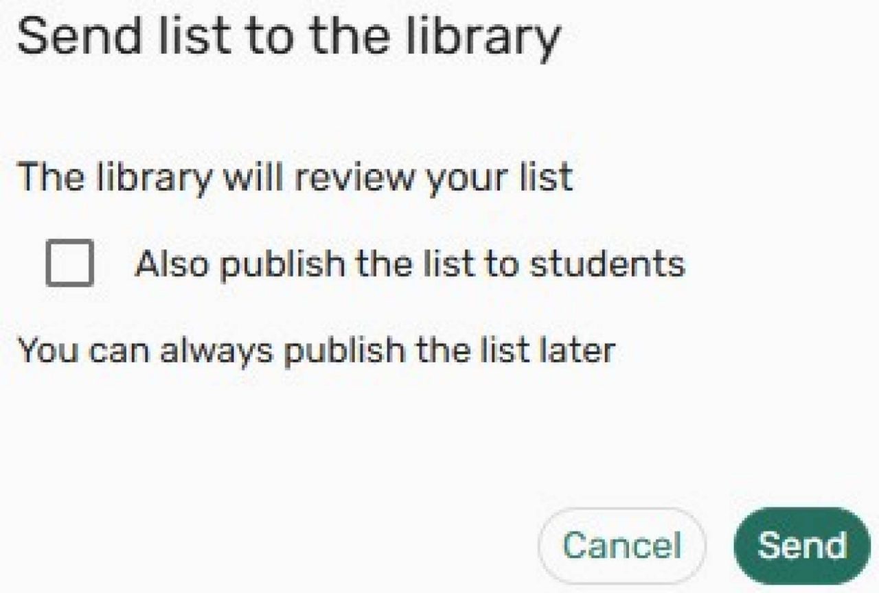 A screenshot showing the screen that shows up when selecting the my list is ready button. 